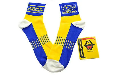 Bicycle socks with straps fit-GARY FISHER SUBARU RACE TEAM ISSUE CYCLING SOCKS VINTAGE BUY 1 PAIR GET 1 FREE