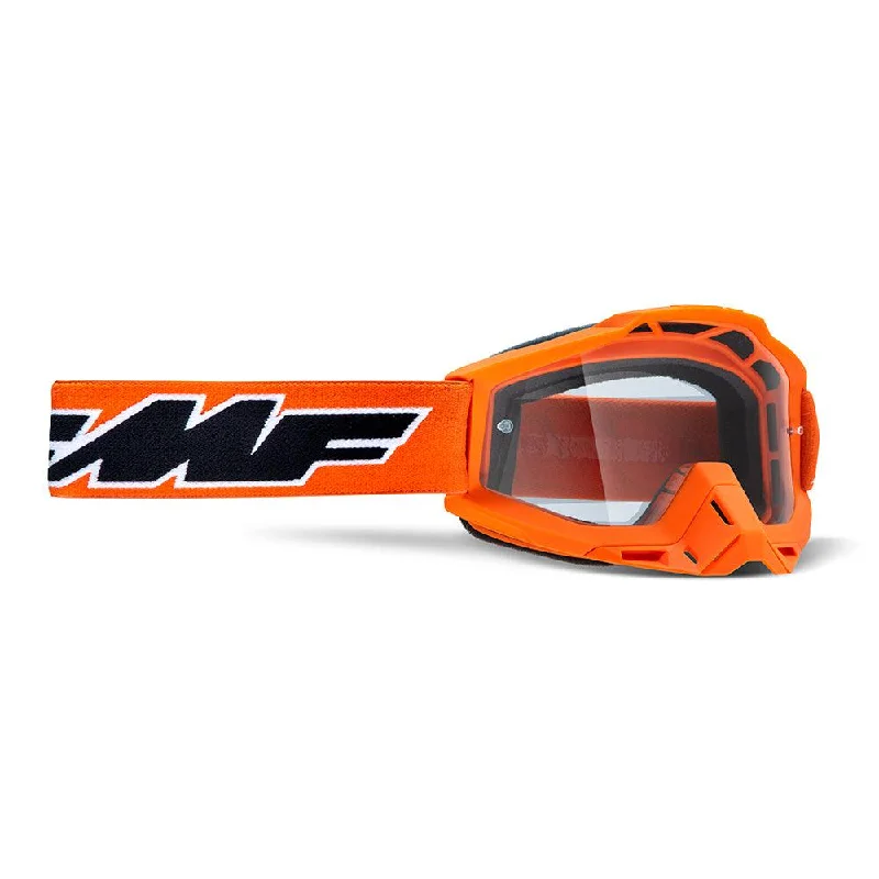 Bike shoes with front straps-FMF POWERBOMB OTG GOGGLE - ROCKET ORANGE (CLEAR)