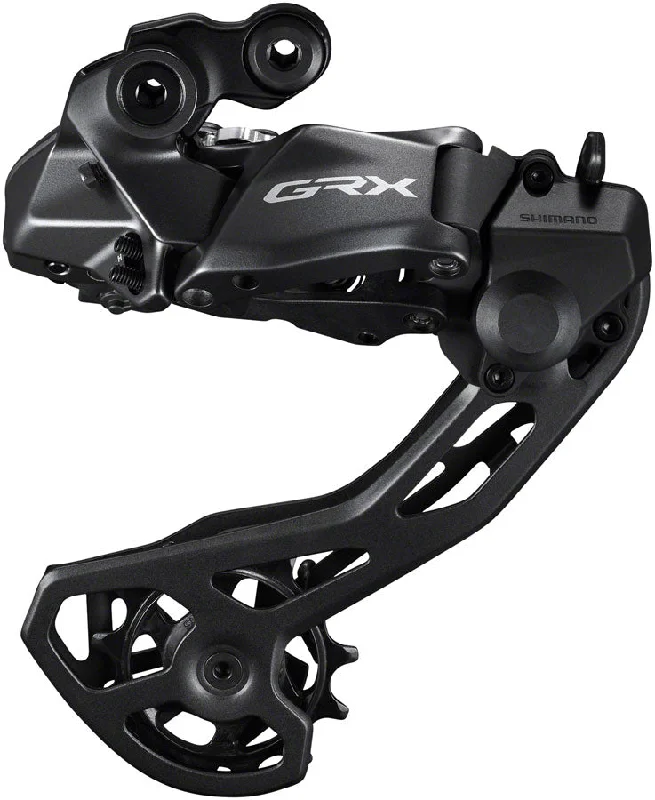 Bike gloves with side system-Shimano GRX RD-RX825 Di2 Rear Derailleur - 12-Speed Long Cage With Clutch For 2x BLK