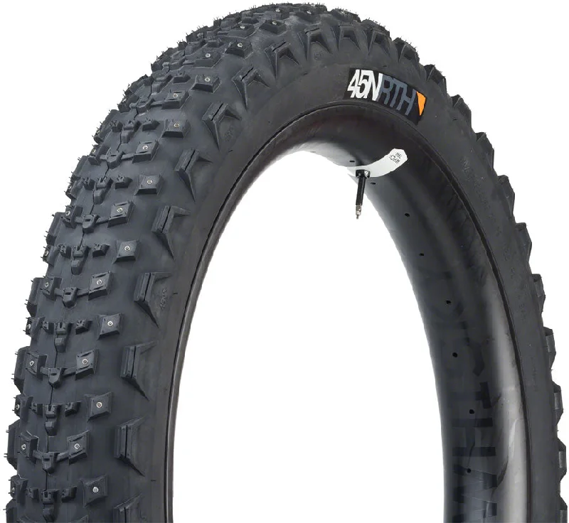 Bike shoes with back vents-45NRTH Dillinger 4 Tire - 27.5 x 4.0 Tubeless Folding BLK 60 TPI 168 Carbide Steel Studs