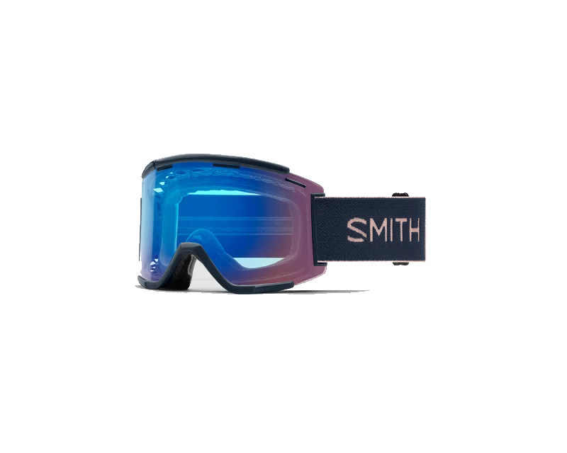 Cycling tights with back guards-Smith Squad XL MTB Goggle French Navy Rock Salt + CP Contrast Rose Flash