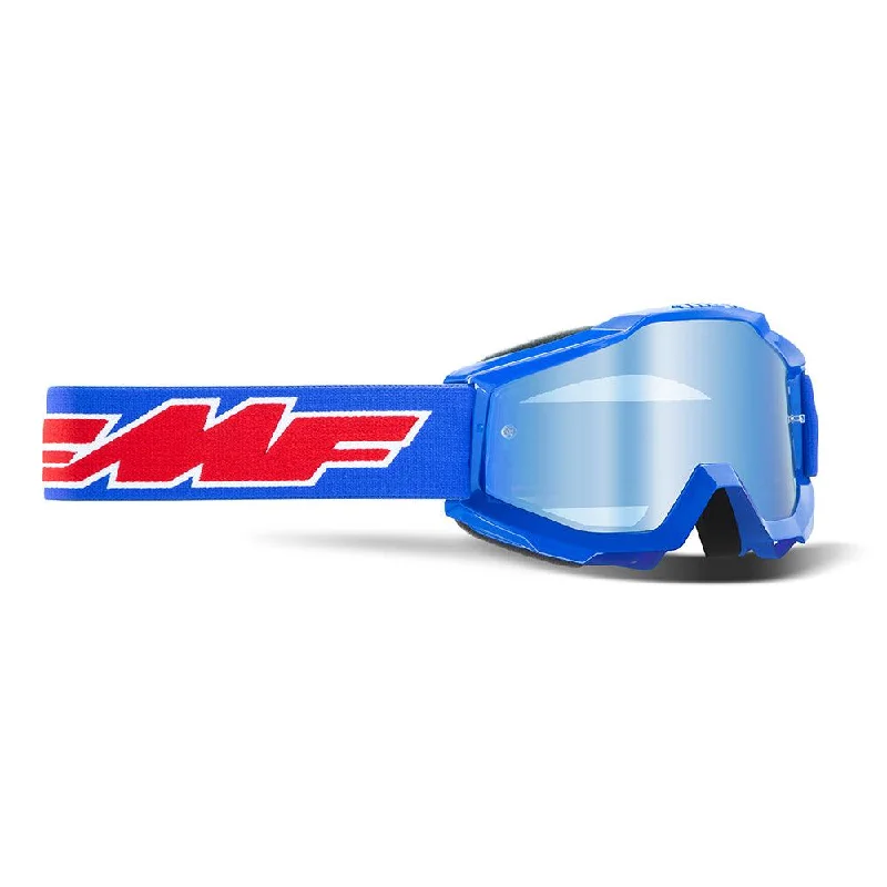 Cycling jacket with back flap-FMF POWERBOMB YOUTH GOGGLE - ROCKET BLUE (MIRROR SILVER)