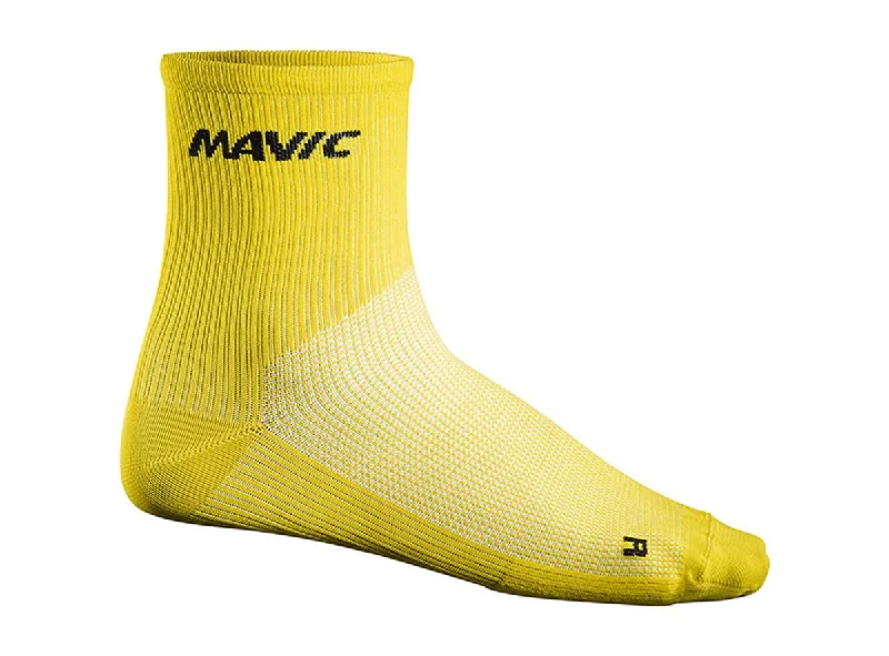 Bike helmet with front vents-Mavic Cosmic 6" Mid Sock - Yellow