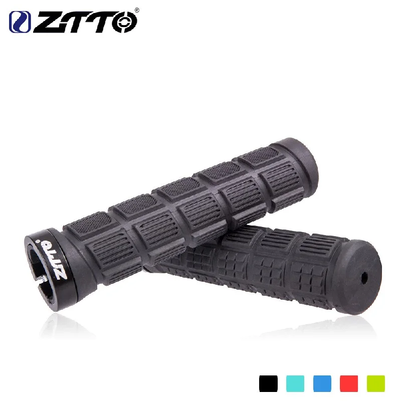 Cycling sunglasses for road biking-ZTTO AG38 Handlebar Grips MTB Mountain Bike Cycle Bicycle Lock handle Grips Durable BMX Rubber Grip Anti-Slip Parts 1 Pair