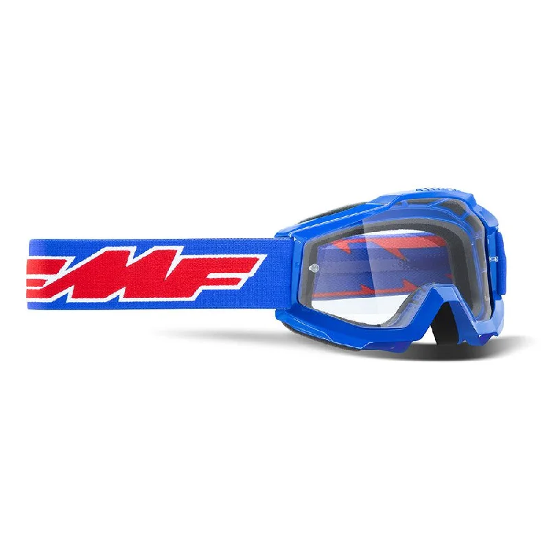 Mountain bike jersey with padding-FMF POWERBOMB YOUTH GOGGLE - ROCKET BLUE (CLEAR)