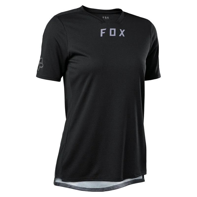 Bike riding shoes for casual rides-Fox Racing Defend Short Sleeve MTB Jersey - Womens - Black - 2023