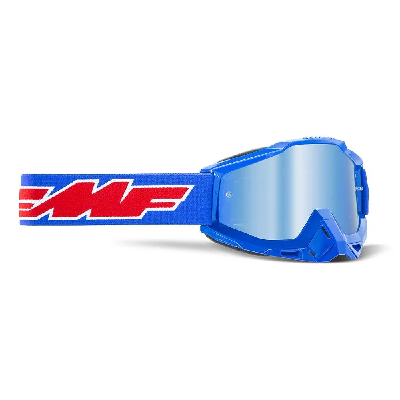 Bike shoes with side logos-FMF POWERBOMB GOGGLE - ROCKET BLUE (MIRROR BLUE)