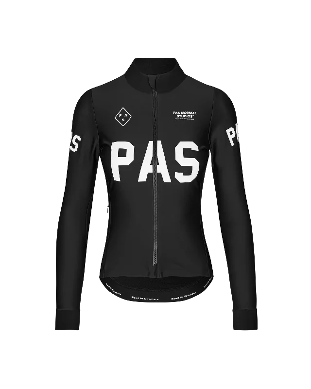 Bicycle helmet with back padding-PAS Women's Mechanism Thermal LS Jersey - Black