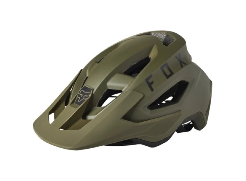 Bike helmet with guards fit-Fox Racing Speedframe MIPS MTB Helmet - Olive Green - 2021