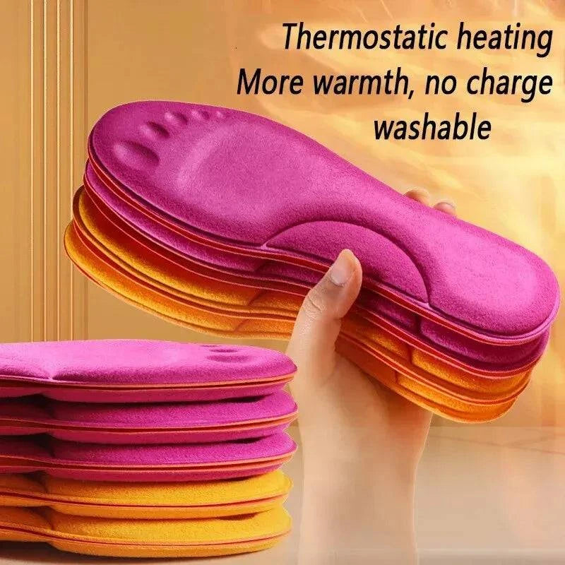 Bike shoes with back vents-2Pairs Self Heating Insoles Thermostatic Thermal Insole Massage Memory Foam Arch Support Shoe Pad Heated Pads Winter Men Women