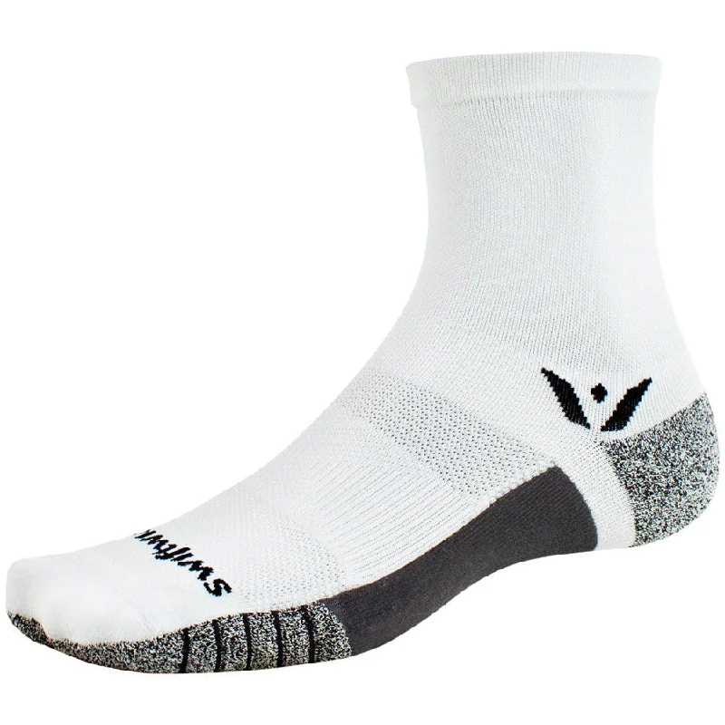 Bike riding knee pads with back vents-Flite XT Five Bike Socks - White