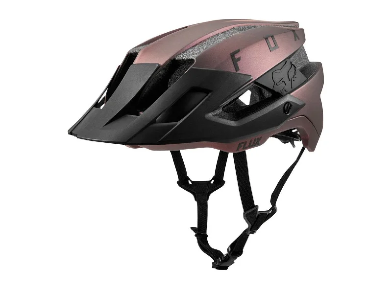 Bike helmet with front padding-Fox Racing Flux MTB Helmet - Solid - Black IRI - 2019