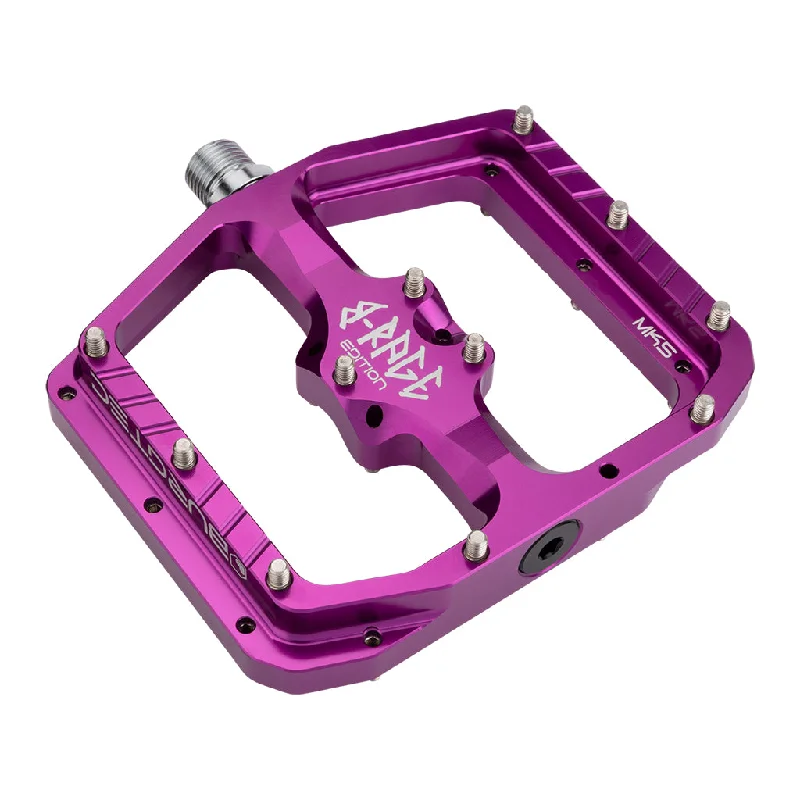 Bike shoes for trail biking-Burgtec Penthouse Flat MK5 B-Rage Edition Pedals - Purple Rain