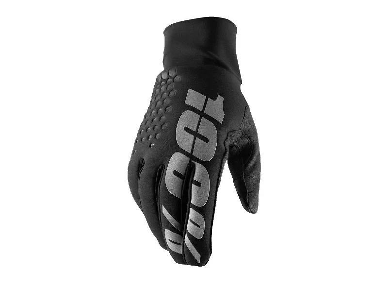 Bicycle arm warmers with side vents-100% Hydromatic Brisker Winter MTB Glove - Black