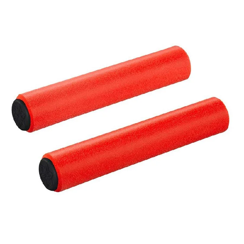 Bicycle arm warmers with fit system-Supacaz Siliconez Grips 130mm 32mm Red Pair