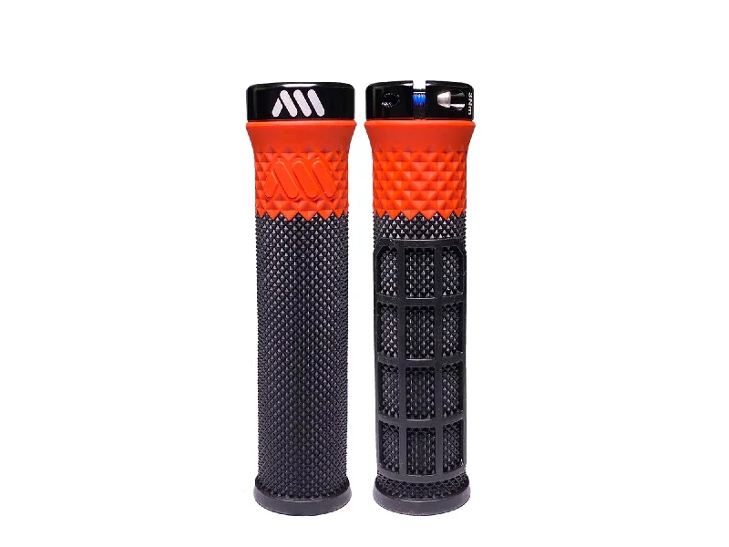 Bicycle arm warmers with fit system-AMS Cero grips. Black/Red