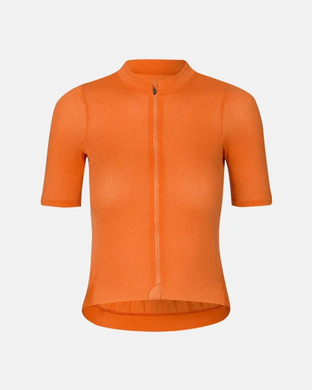 Cycling rain jacket with side logos-Women's Solitude Mesh Jersey - Bright Orange