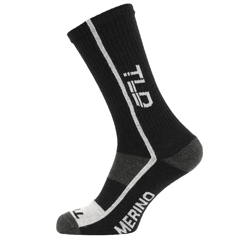 Bike gloves with side system-Troy Lee Designs Chill Merino Wool Socks - Black