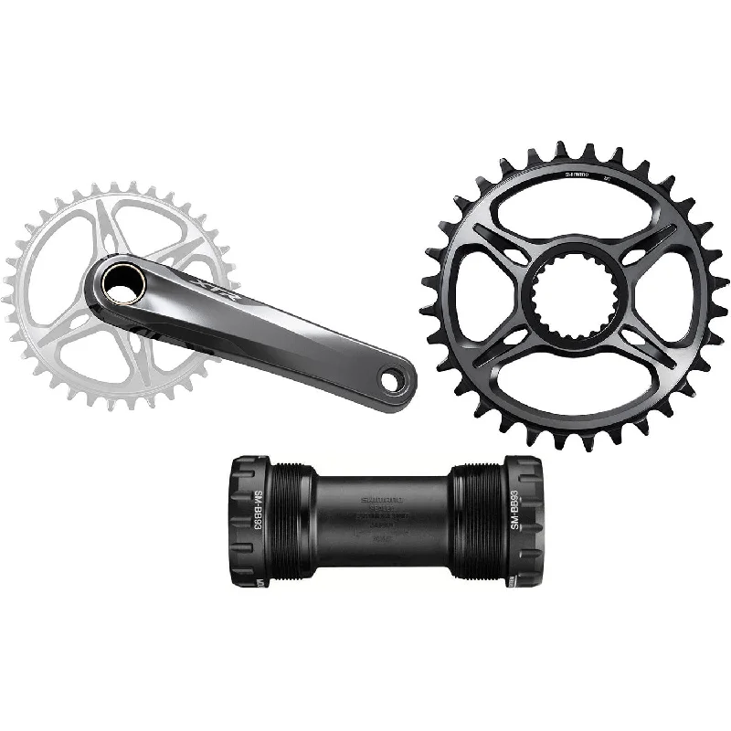 Bicycle leg warmers with zippers-Shimano FC-M9100 Boost XTR Crankset With 34T Chainring And Bottom Bracket OEM