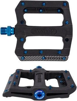 Bicycle riding socks with logos-Fyxation Mesa MP Subzero Pedals - Platform, Composite/Plastic, 9/16", Black/Blue