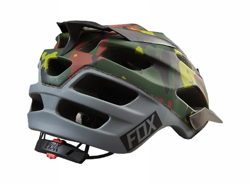 Bicycle riding shoes with side vents-Fox Racing Flux MTB Helmet - Camo - Fatigue