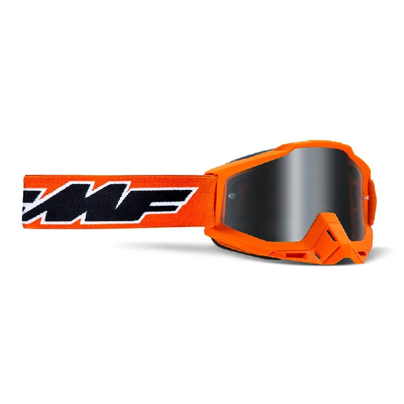 Cycling sunglasses for trail biking-FMF POWERBOMB GOGGLE - ROCKET ORANGE (MIRROR SILVER)