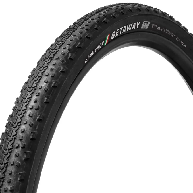 Bicycle arm sleeves with front straps-Challenge Tire Getaway XP TLR Tire 700 x 45 Black