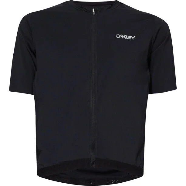 Bicycle jersey with guards fit-Oakley Point to Point Short Sleeve Jersey - Blackout - 2022