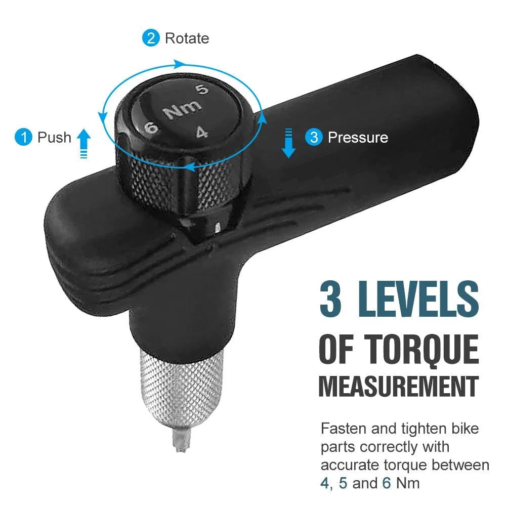 Bicycle jersey with straps system-Adjustable Bike Torque Wrench 4/5/6Nm Torque T Wrench Portable Bicycle Maintenance Kit Bicycle Accessories Bike Repair Tools