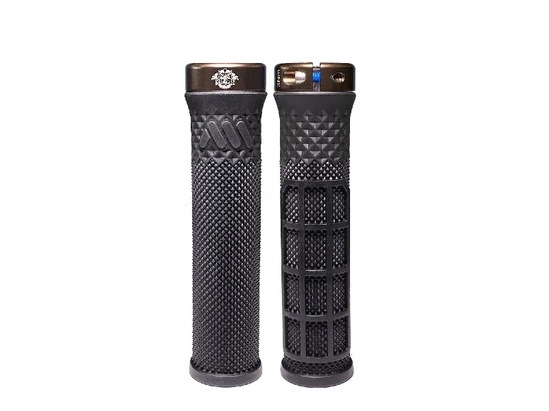 Bicycle arm warmers with back guards-AMS X Red Bull Rampage grips. CERO Black