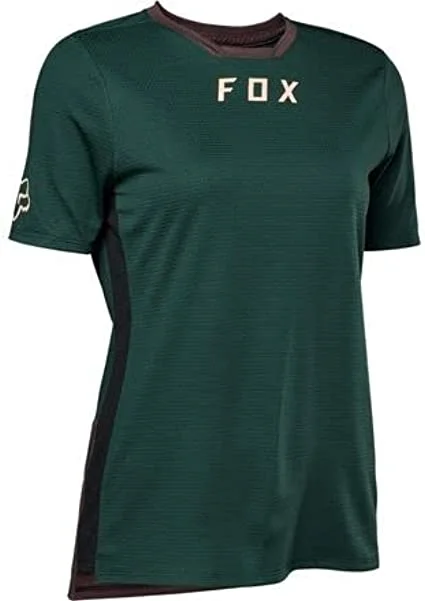 Bike helmet with front fit-Fox Racing Defend Short Sleeve MTB Jersey - Womens - Emerald