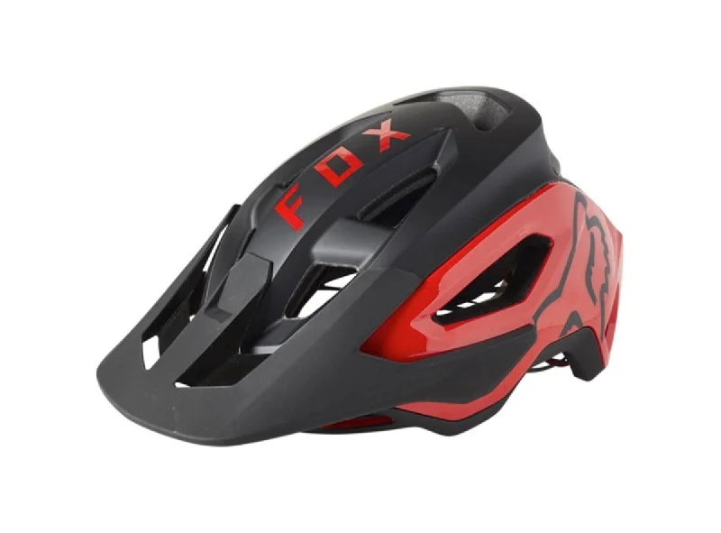 Cycling rain jacket with front straps-Fox Racing Speedframe Pro MTB Helmet - Black-Red