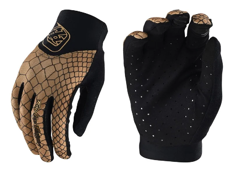 Cycling vest with guards fit-Troy Lee Designs Ace MTB Glove - Womens - Snake Gold - 2021