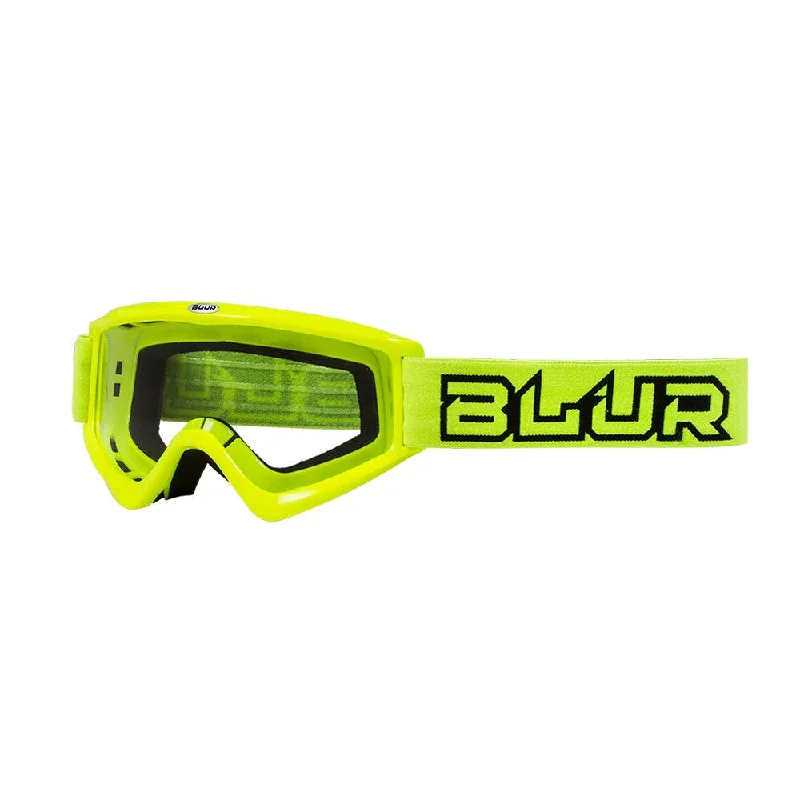 Bike helmet with side logos-BLUR B-ZERO 2020 GOGGLE - NEON YELLOW