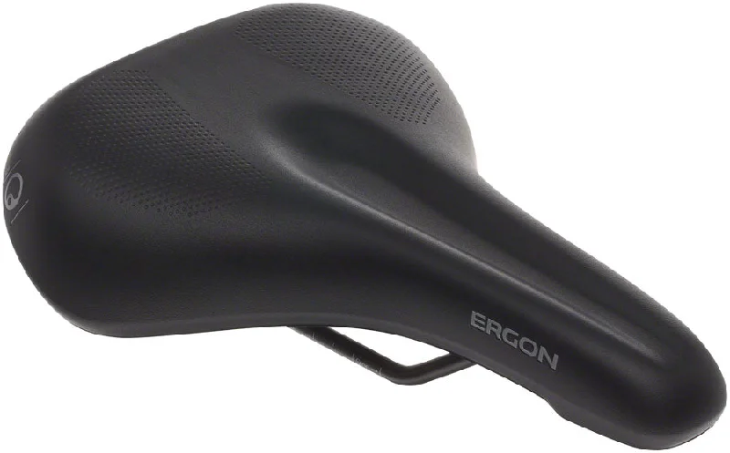 Bicycle riding shoes with vents-Ergon ST Gel Saddle - Chromoly Black Womens Medium/Large