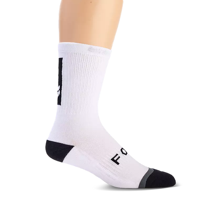 Cycling jersey for casual biking-Fox Racing 8" Defend Sock - White