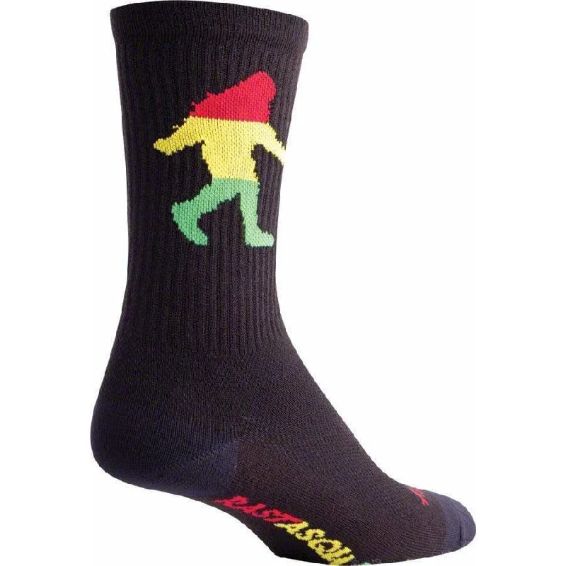 Bike riding vest with side pockets-Crew Rasta Squatch Cycling Socks - 6 inch