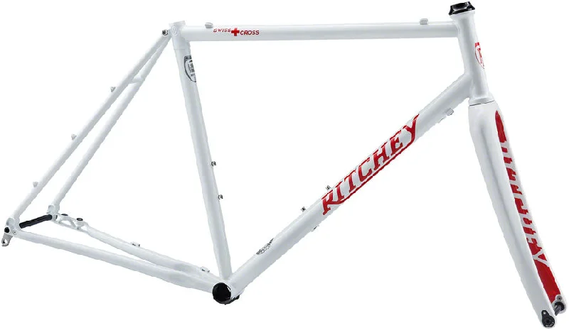 Bike helmet with front guards-Ritchey Swiss Cross Frameset - 700c Steel White X-Large