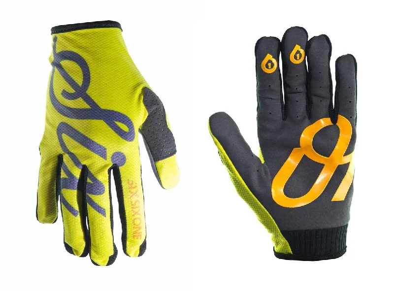 Bike shoes with back guards-661 Comp MTB Glove - Youth - Yellow Script