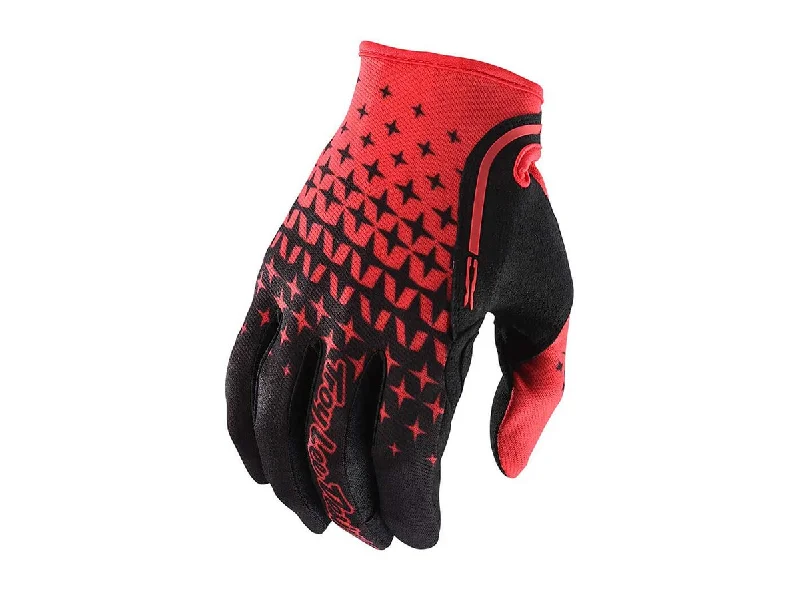 Bike gloves with back vents-Troy Lee Designs XC MX Glove - Megaburst - Red-Black