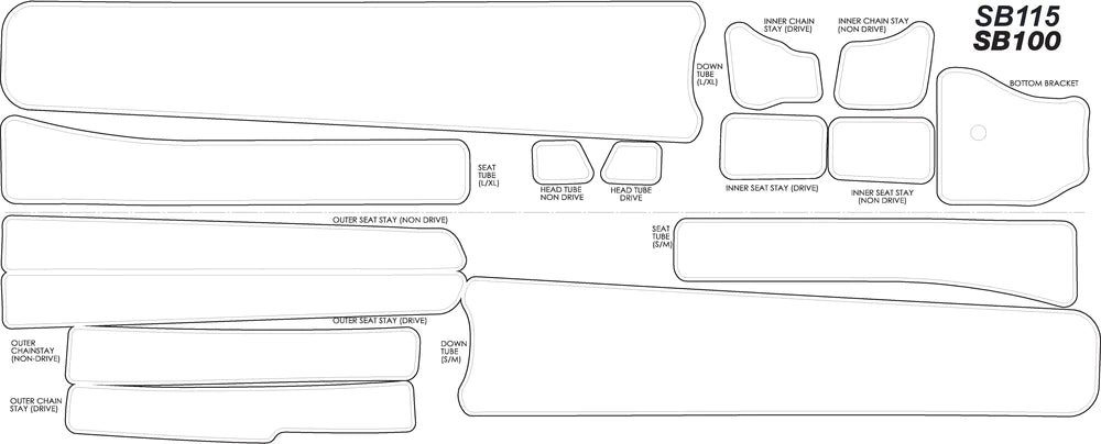 Cycling vest with fit straps-Yeti SB100/115 Frame Protection Kit Matte