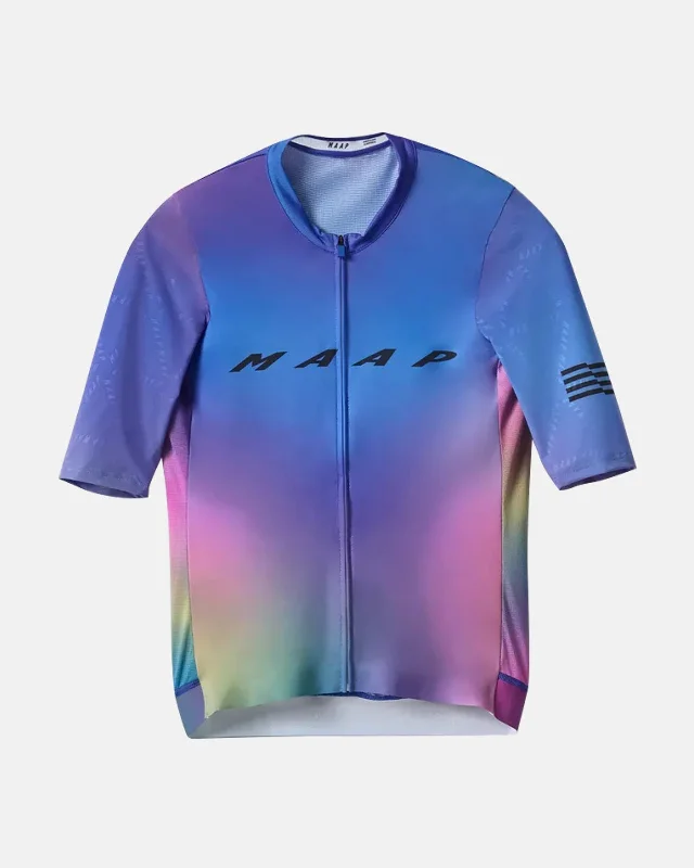 Cycling jacket with back flap-Blurred Pro Hex Jersey - Blue Mix