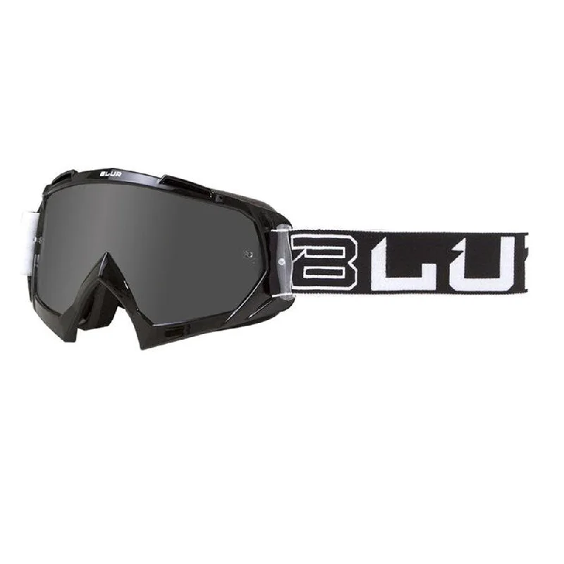 Bike shoes for off-road rides-BLUR B-10 TWO FACE 2020 GOGGLE - BLACK/WHITE