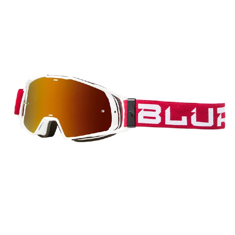 Bike riding vest with front fit-BLUR B-20 FLAT 2020 GOGGLE - RUBY RED/WHITE (RADIANT RED)