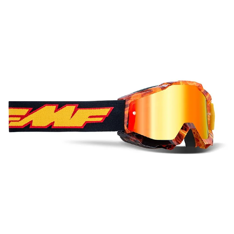 Bike helmet with side straps-FMF POWERBOMB YOUTH GOGGLE - SPARK (MIRROR RED)