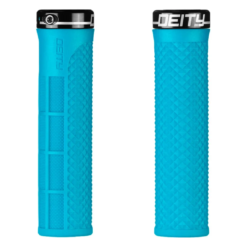 Bike riding knee pads with logos-Manopole Deity Lockjaw - Azzurro